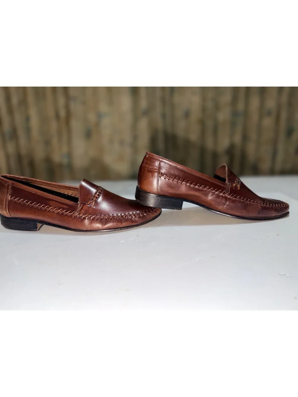 Giorgio Brutini Men's 10.5 D Brown Leather Penny Loafer Dress Shoes